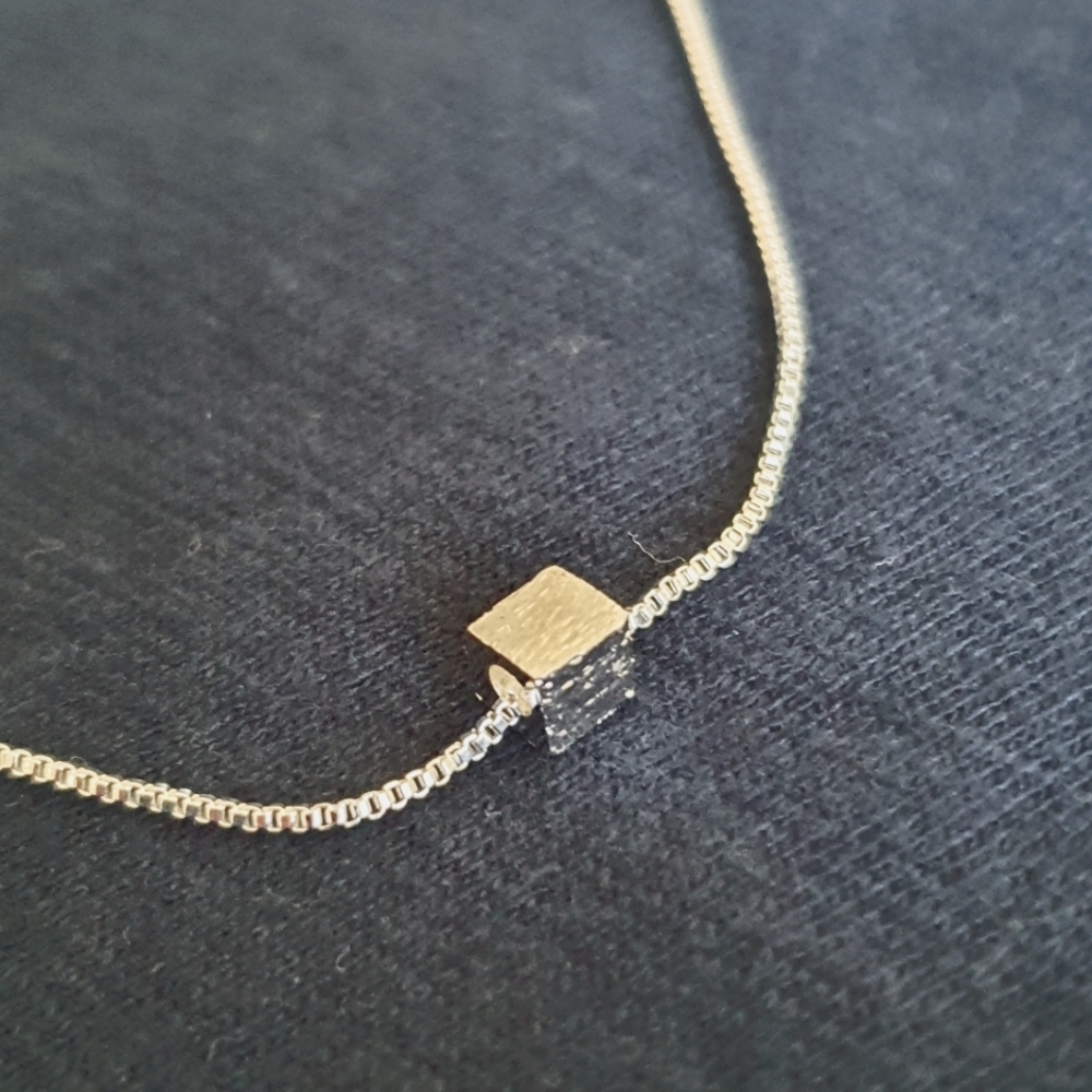 Simple Classic Cube Pendant Necklace - Picture 1 of 3